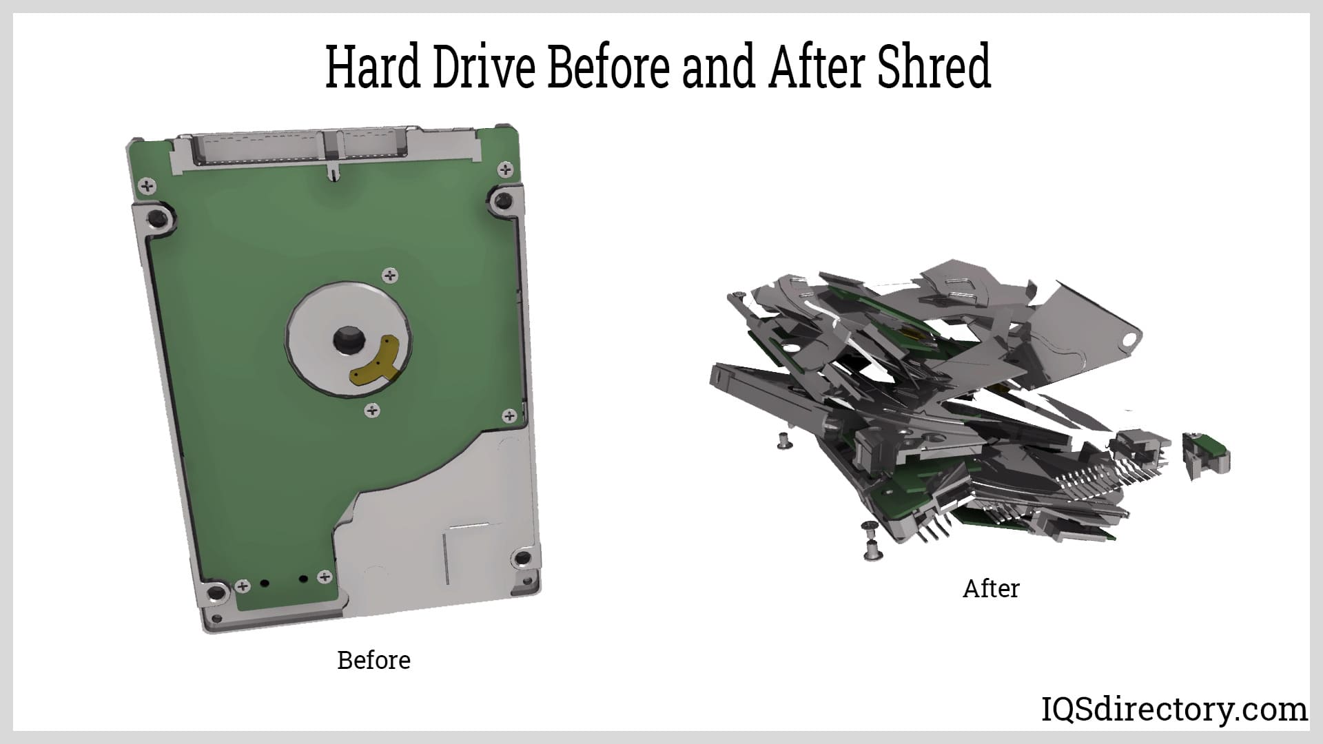Hard drive before and After Shred